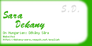 sara dekany business card