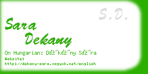 sara dekany business card